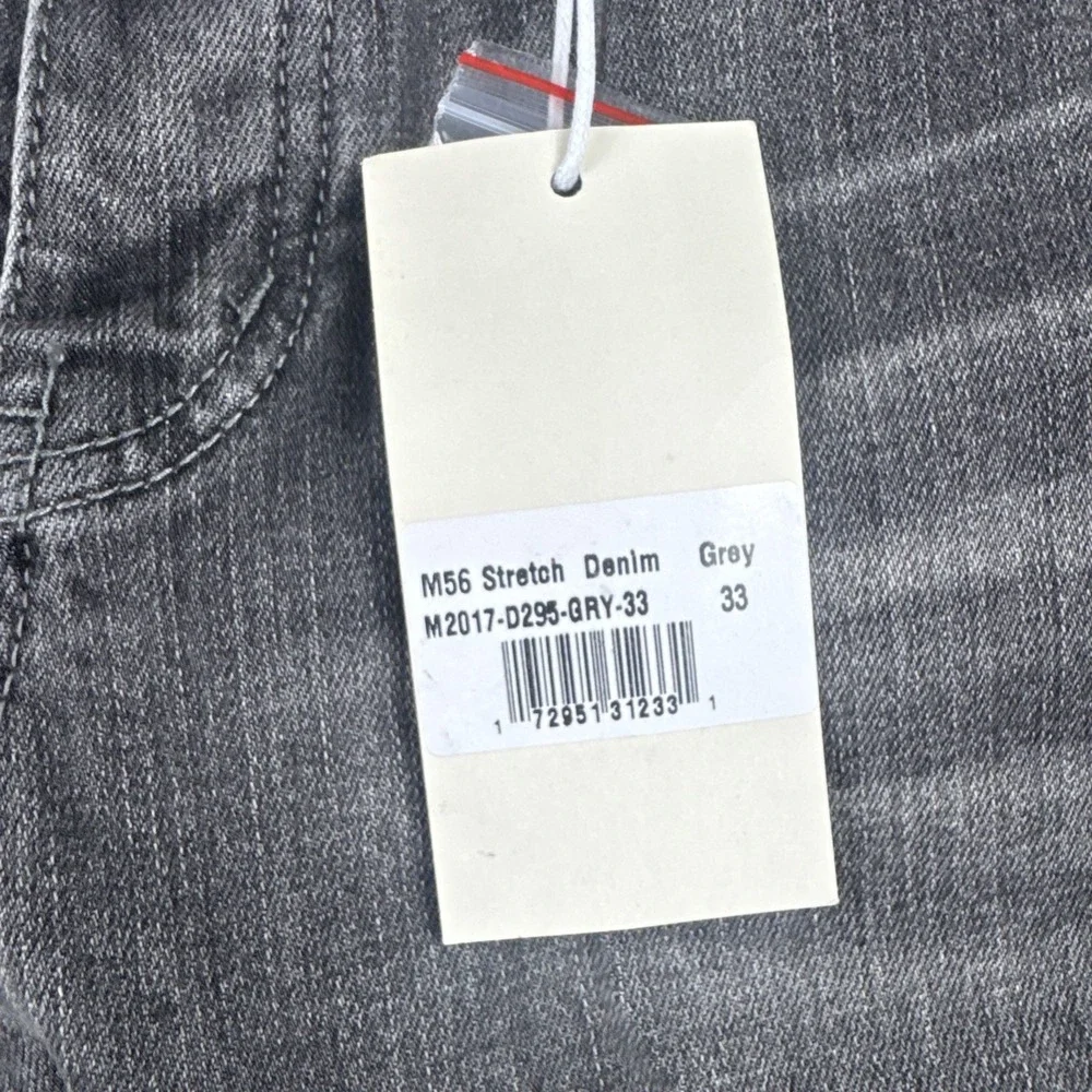 MNMl M56 Jeans Men's 33x34 Gray Slim Skinny Ankle Zipper Stretch Grunge Rock